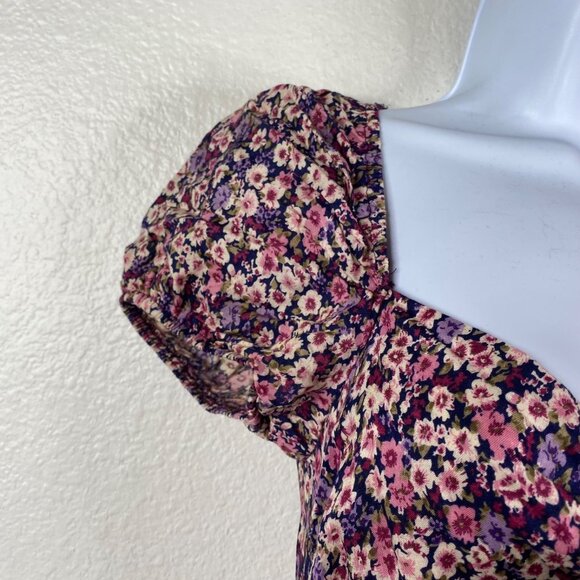 Vtg Workshop Clothing Women's Cottage Core Milkmaid Country Floral Dress Sz 7 - Picture 9 of 16